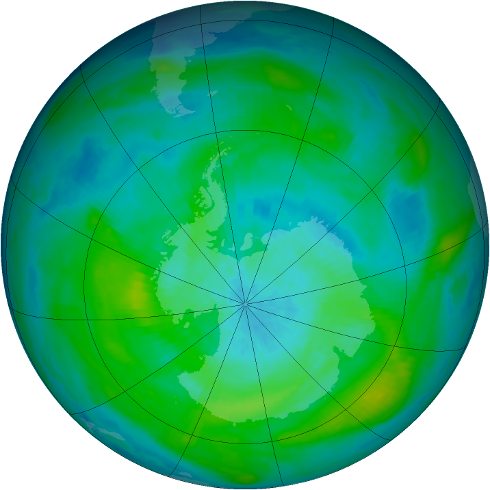 Antarctic ozone map for 08 March 1983